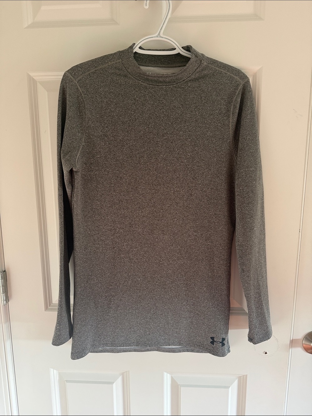 Under Armour Fitted Long-Sleeve Coldgear Performance Crew Heather Gray Small